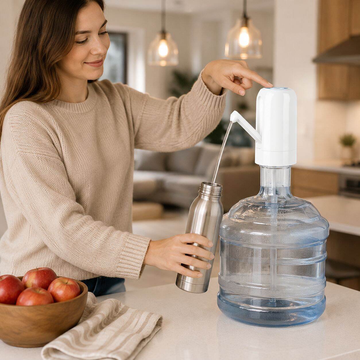Faltbarer elektrischer Wasserspender für große Gallonenflaschen