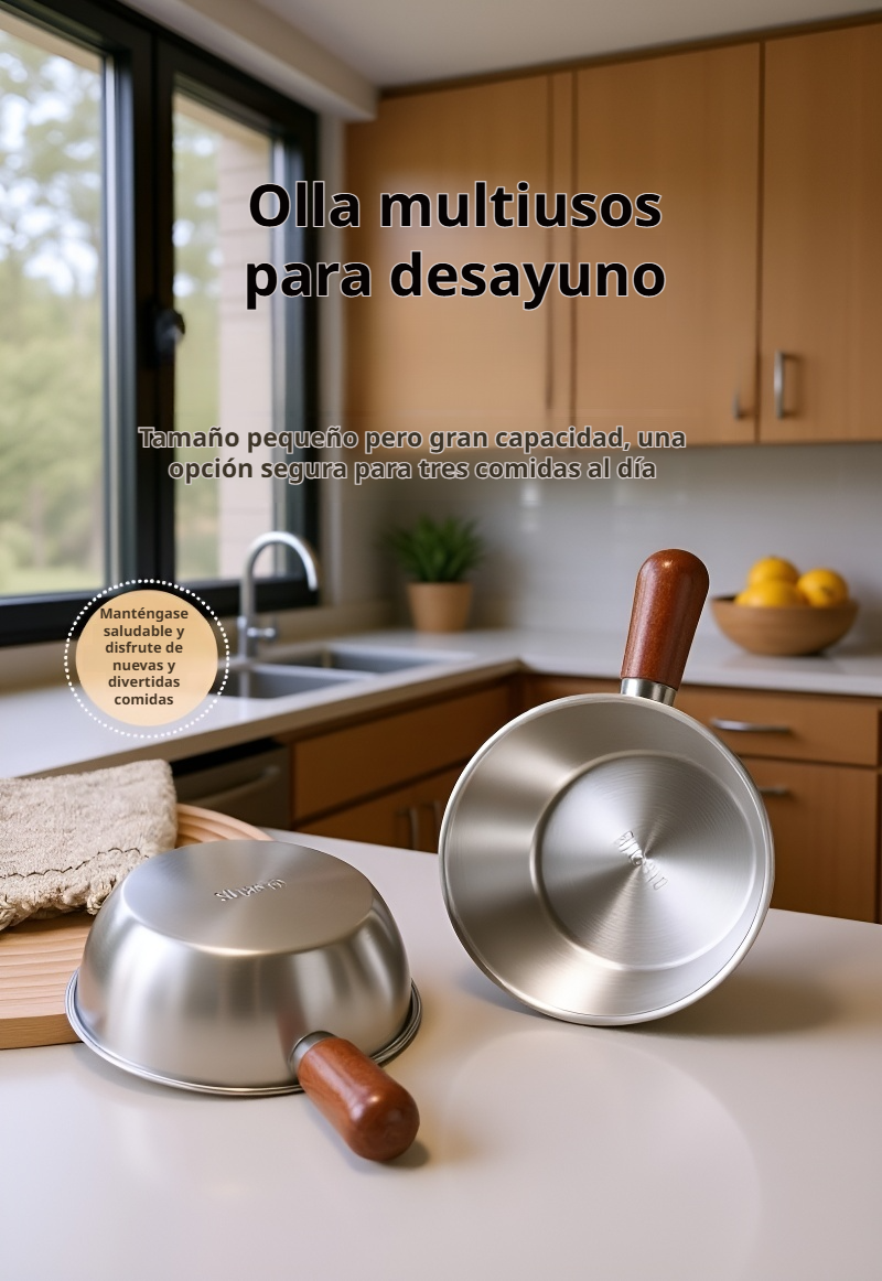 Olla multifuncional de acero inoxidable para sopa y fideos en cocina moderna