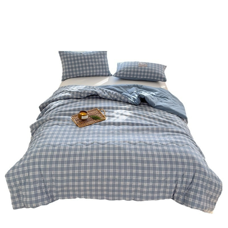 ผ้าห่มบางไฟเบอร์ถั่วเหลือง ผ้าห่มเครื่องปรับอากาศฤดูร้อน ลายตารางสำหรับแม่และเด็ก