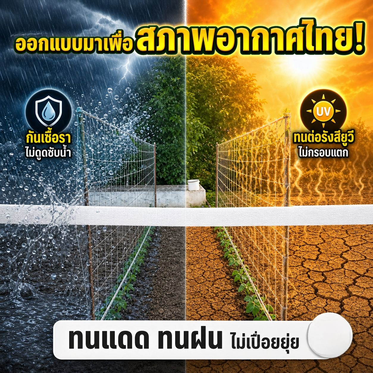 ตาข่ายปีนต้นไม้ DIY สำหรับสวน ขนาด 5x15 ฟุต