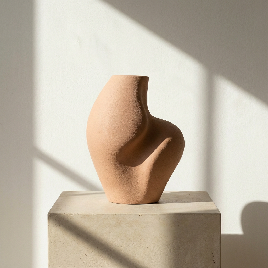 淺棕抽象藝術雕塑