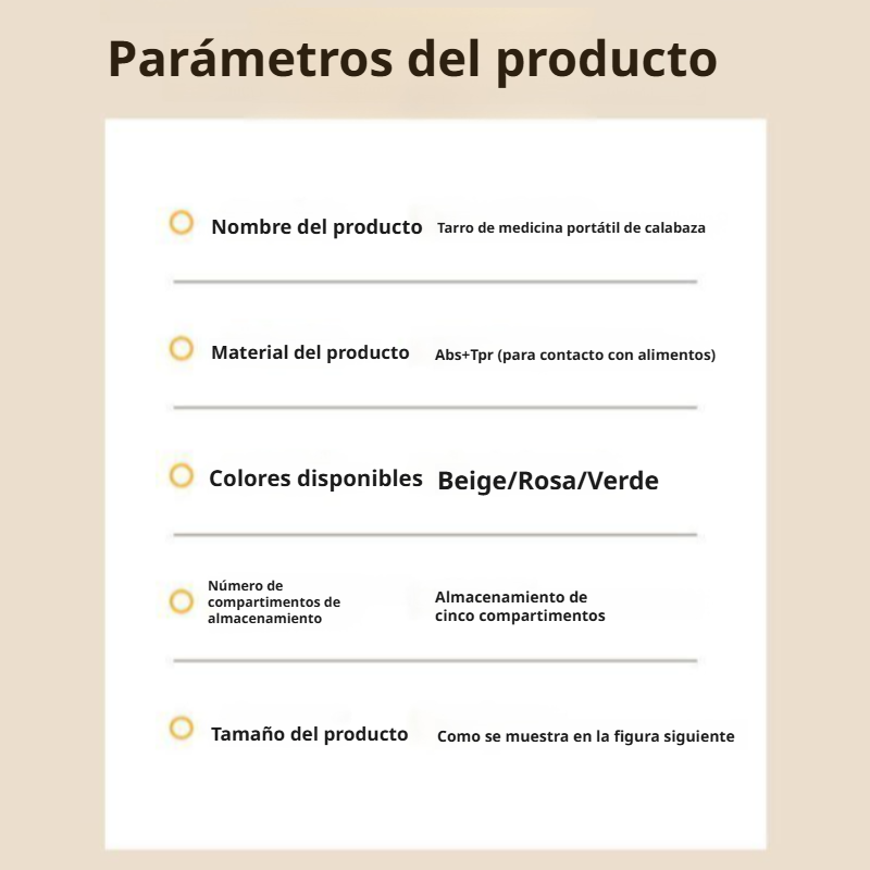 Pastillero portátil de doble capa en forma de calabaza