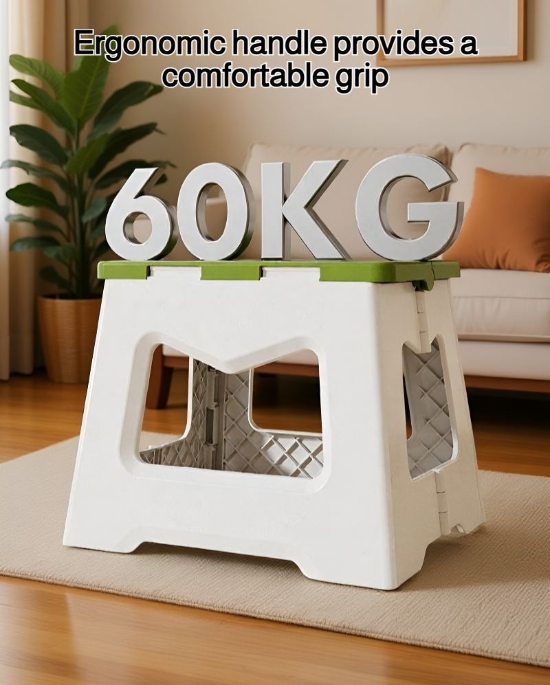 Lightweight folding stool with ergonomic handle