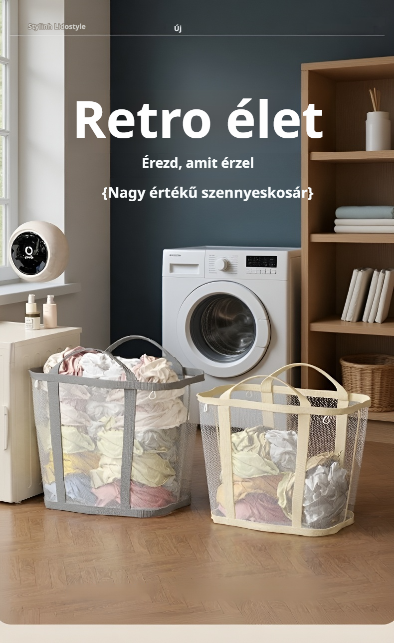 Falra szerelhető szennyeskosár modern dizájnnal