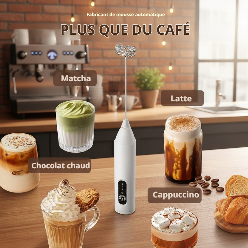 Mousseur à lait électrique sans fil portable