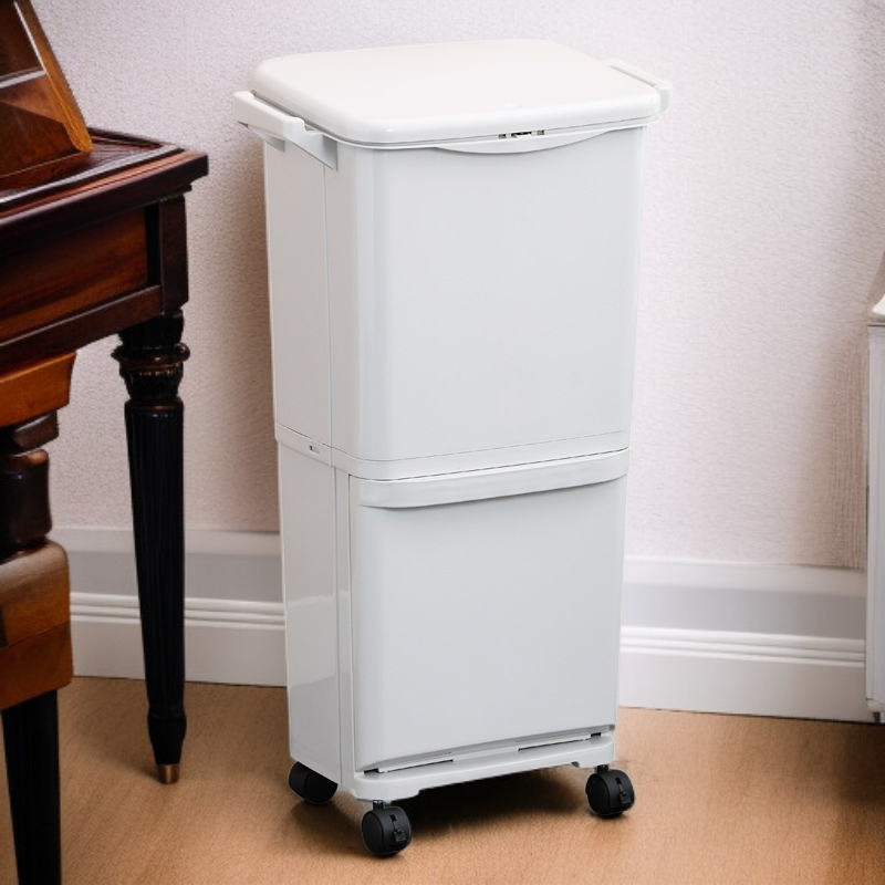 이중 구조의 습식 및 건식 분리형 바퀴 달린 쓰레기통