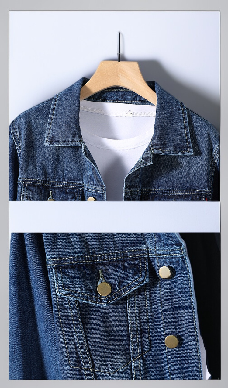 편안한 핏의 남성용 데님 자켓 사이드 뷰
