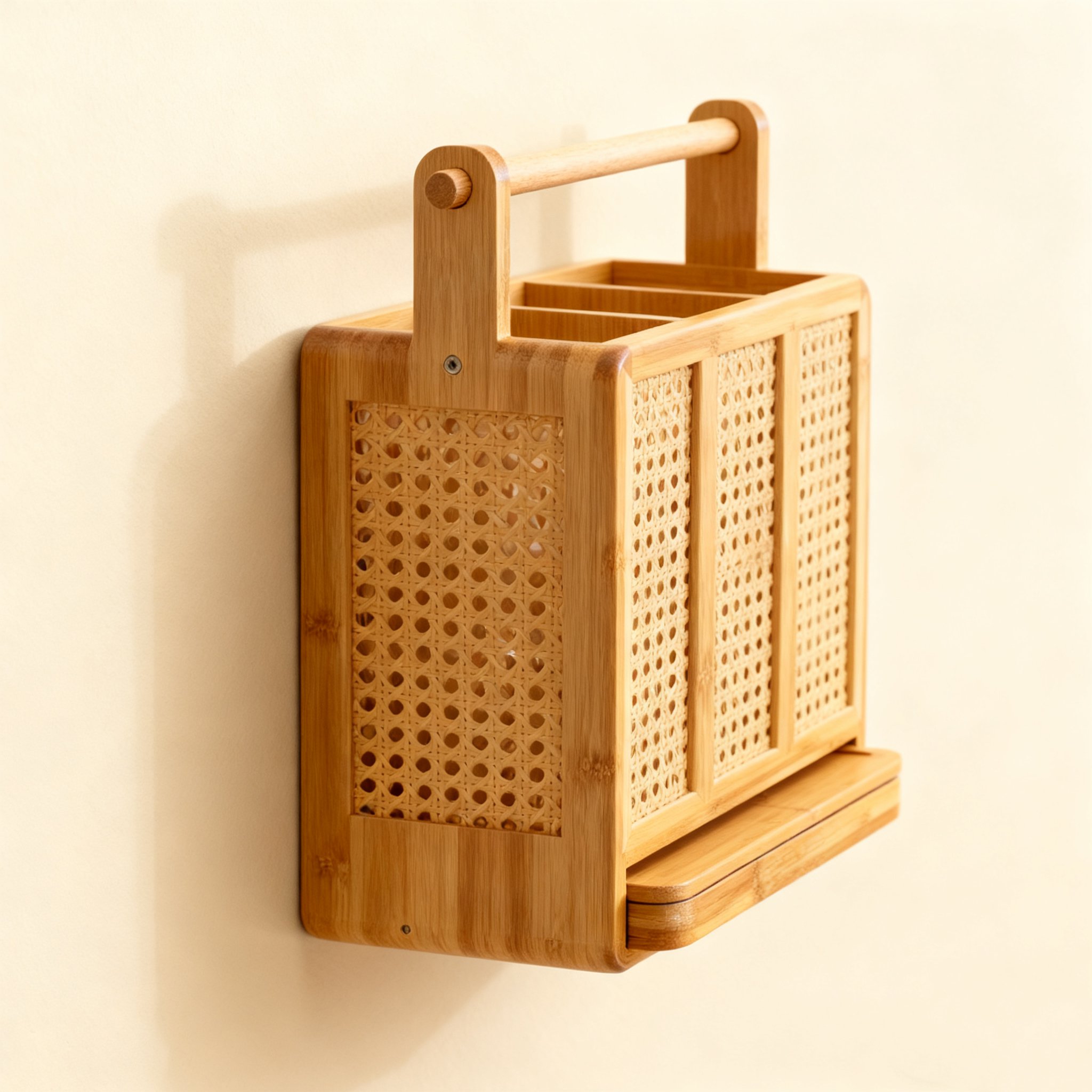 ที่ใส่ตะเกียบและช้อนส้อมแบบสานไม้ไผ่ ดีไซน์สวยงาม