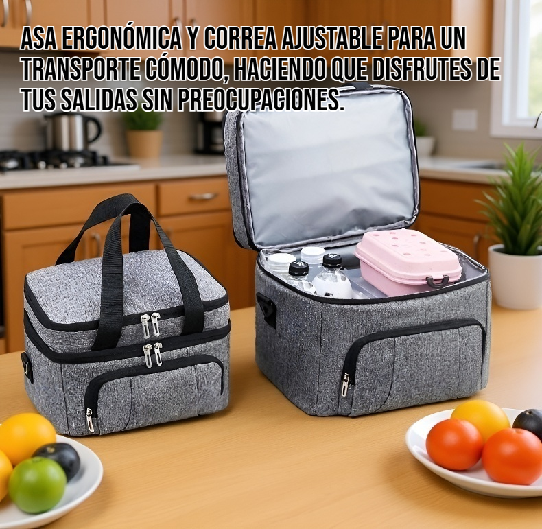 Bolsa térmica grande con asas resistentes