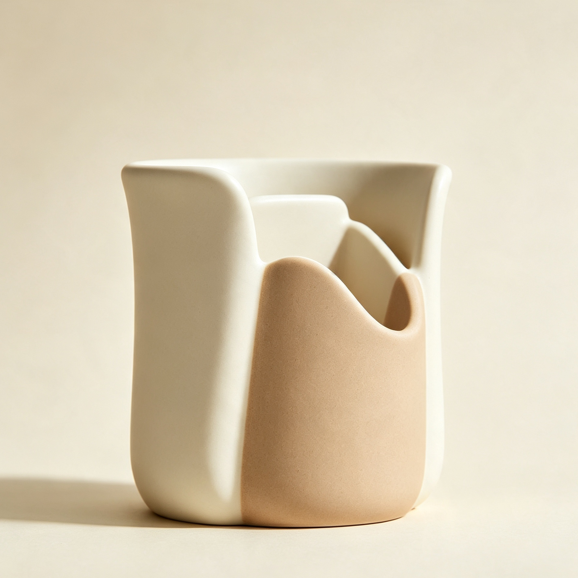 Irregularly shaped ceramic pen holders (3 pieces)