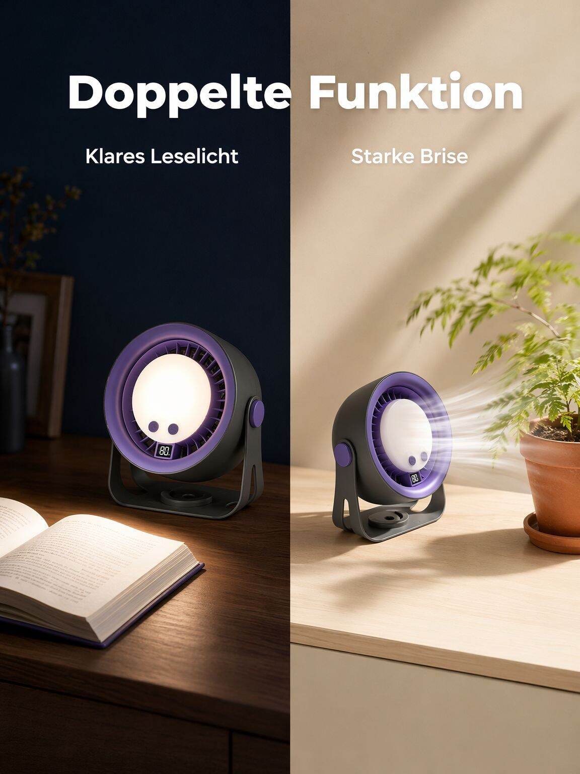Intelligenter Fernbedienungs-Deckenventilator mit Beleuchtung, 2-in-1 Ventilator