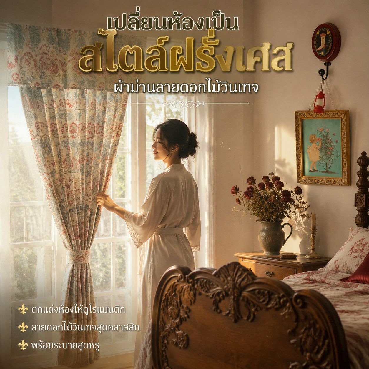 ชุดผ้าม่านกันแสงสำหรับหน้าต่างเล็ก สไตล์นอร์ดิก 2 ชิ้น