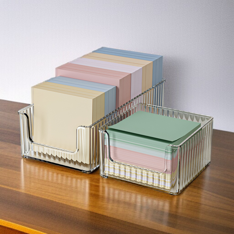 卓上収納ボックス 透明引き出し式文具収納ボックス 卓上ノート収納 積み重ね収納ボックス