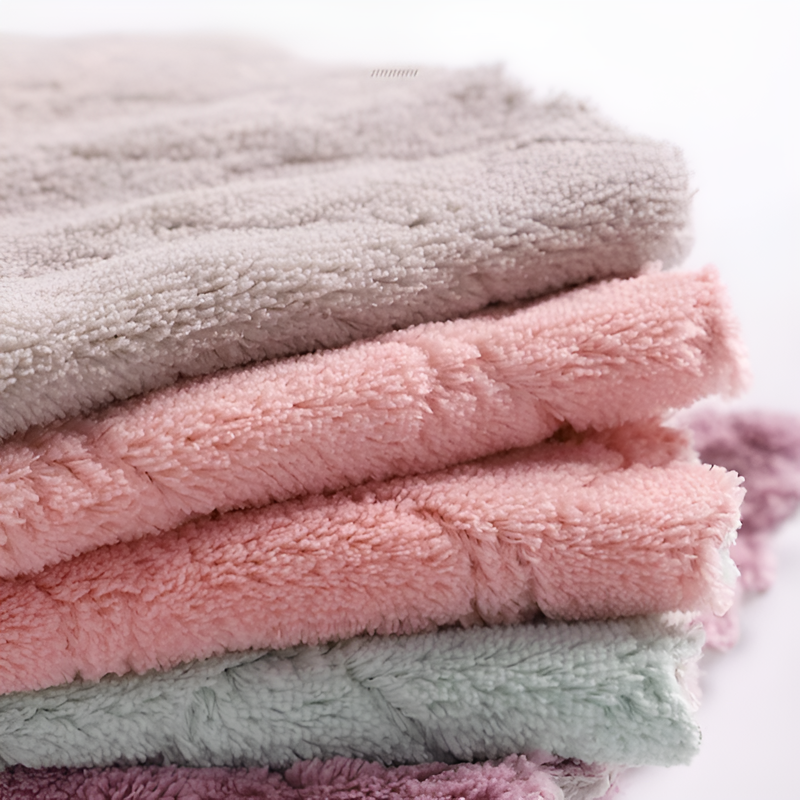 Toalla de limpieza de microfibra de coral