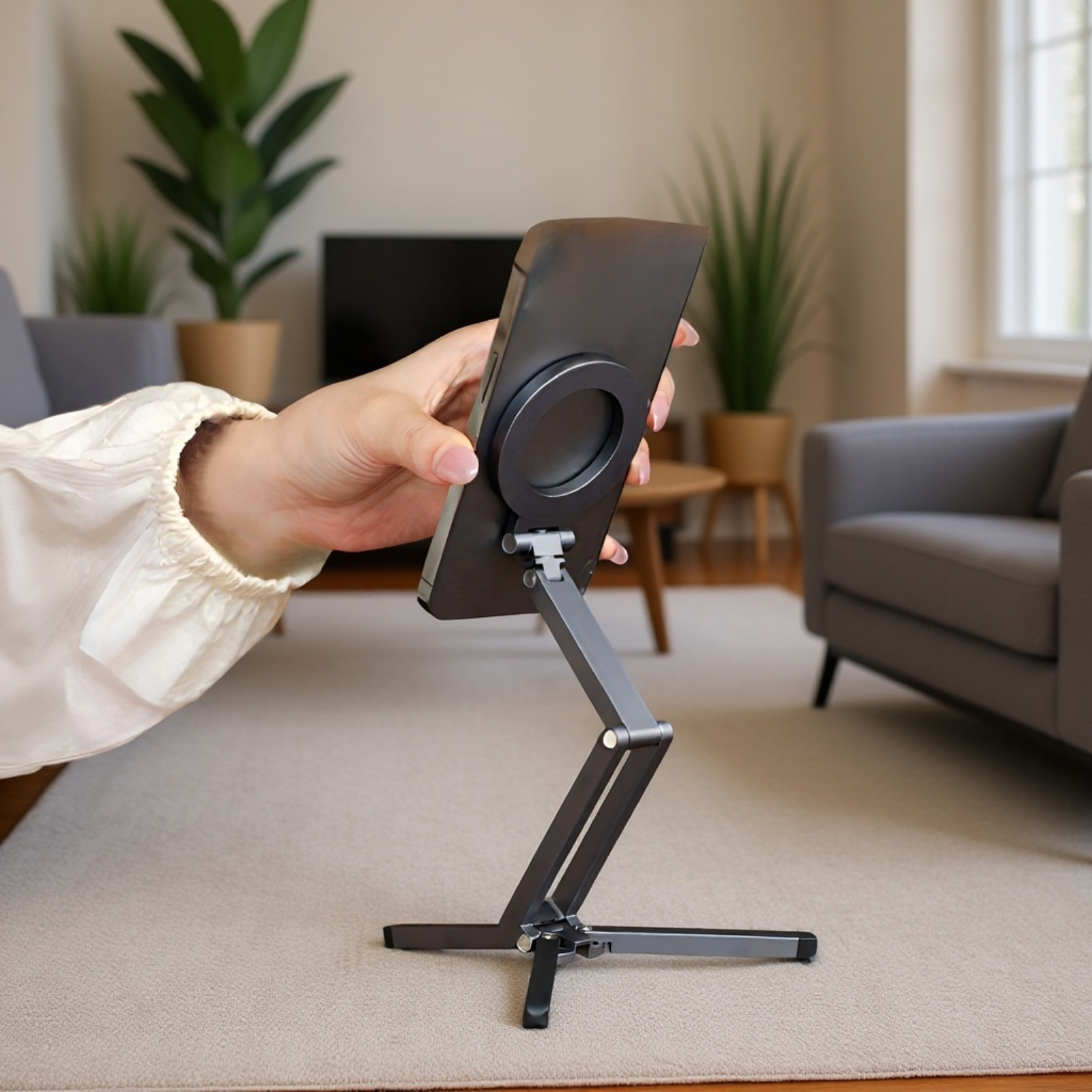 Soporte Ajustable en Forma de Triángulo para Teléfono y Tableta