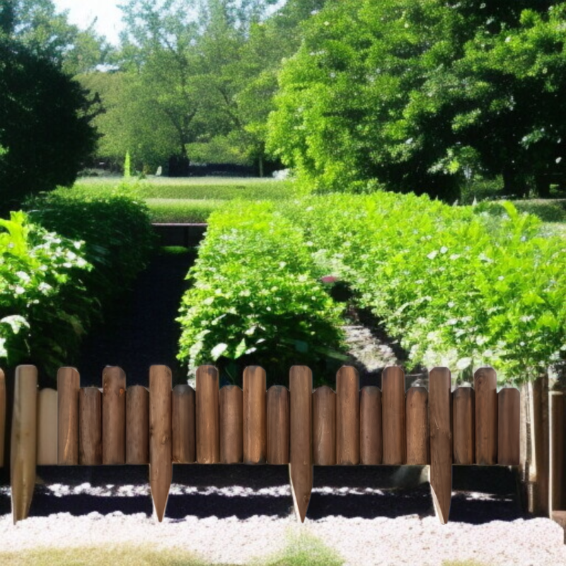 炭化防錆木製フェンスフェンス屋外ガーデン芝生フェンス中庭の壁屋外仕切り手すりフェンス木製