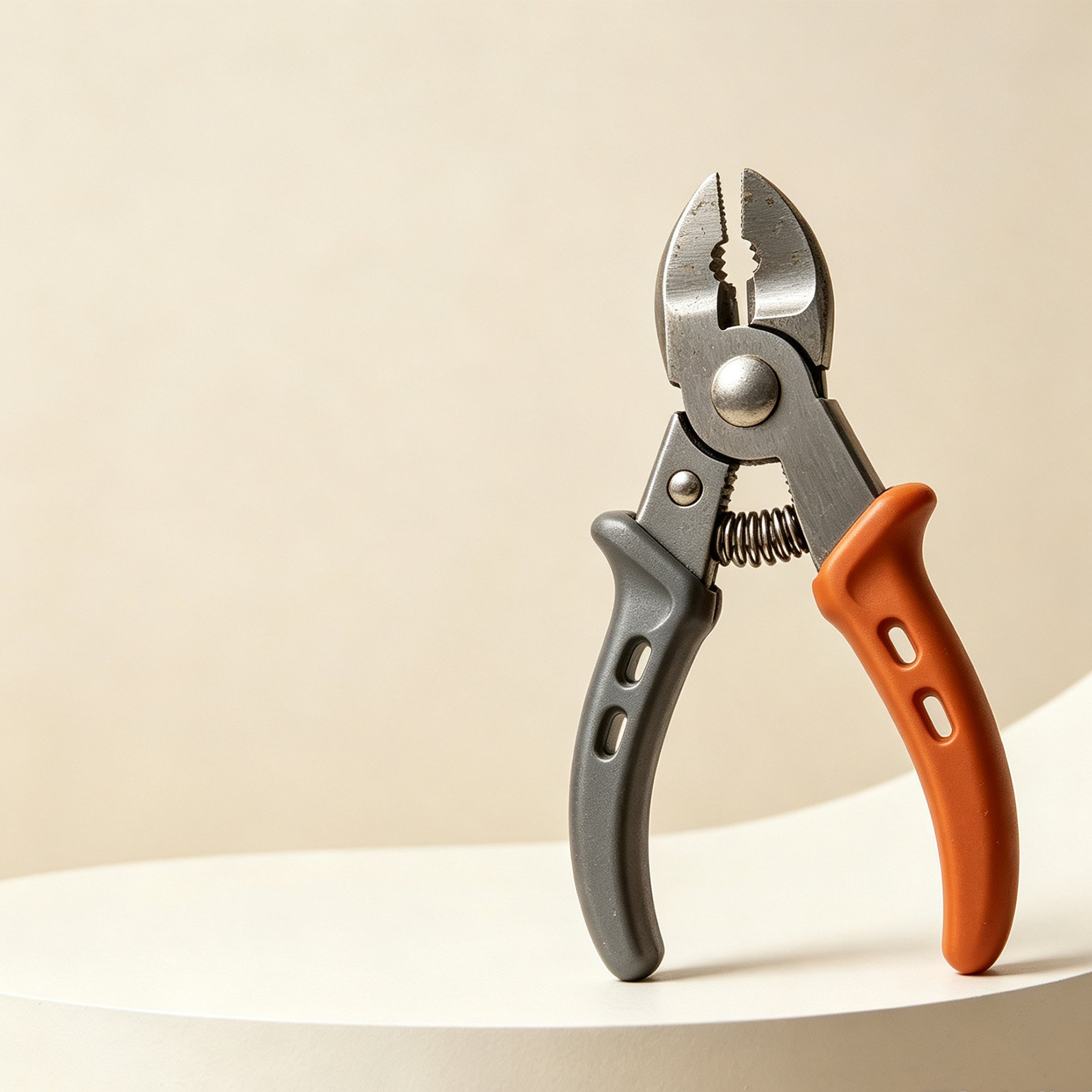Ergonomic handle of Orange-Gray Wire Pliers