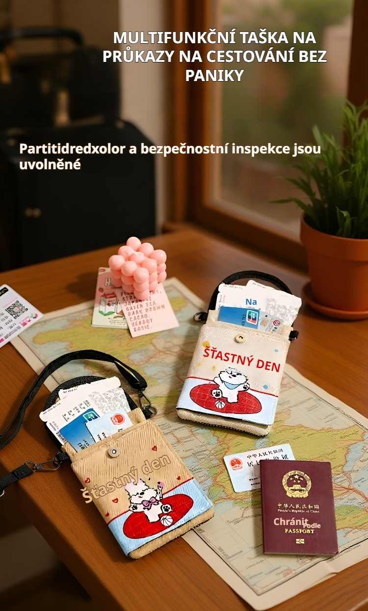 Roztomilý kartunový držák karet a dokladů