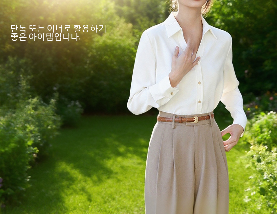 우아한 여름 민소매 셔츠 디테일