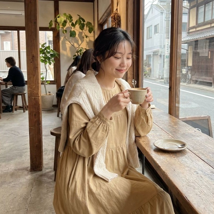 ルーズタイプ綿麻ワンピース＆ショールセット