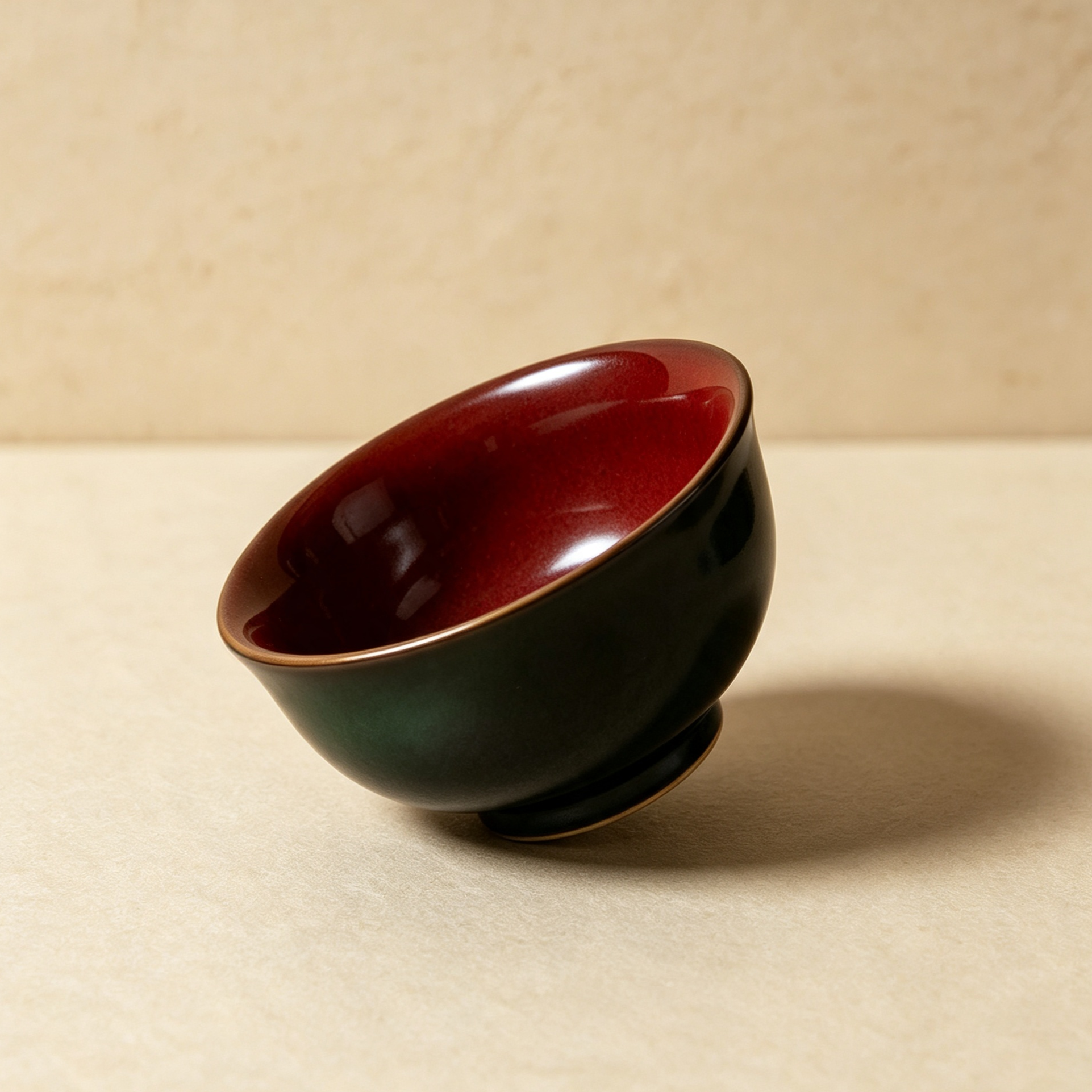 Two-tone ceramic teacups (5 pieces)