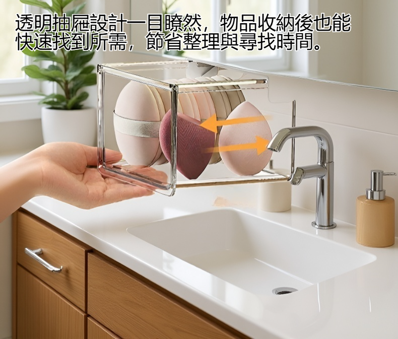 浴室鏡櫃抽拉收納盒細節特寫