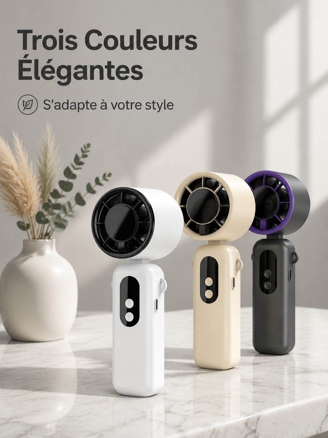 Mini ventilateur portable à main, ventilateur de cou pour l'extérieur
