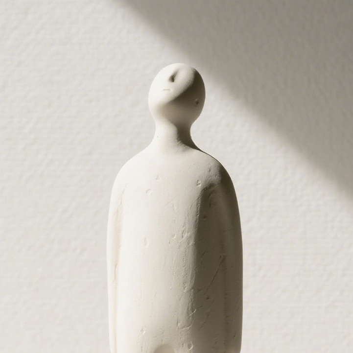 Escultura humanoide de cemento en estilo moderno