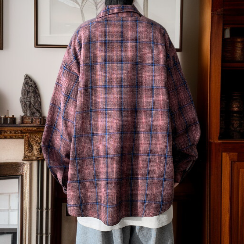 トレンドチェックシャツ メンズ春アウター