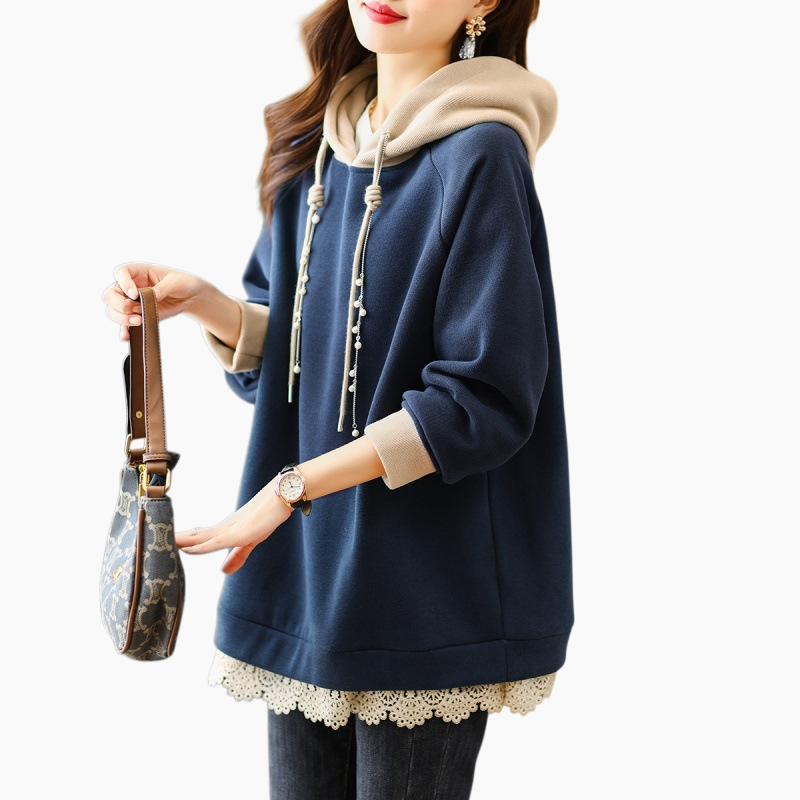 フード付きのパッド入りのセーターのジャケット緩い脂肪質の姉妹のセーターの女性大きいサイズの冬のセーター