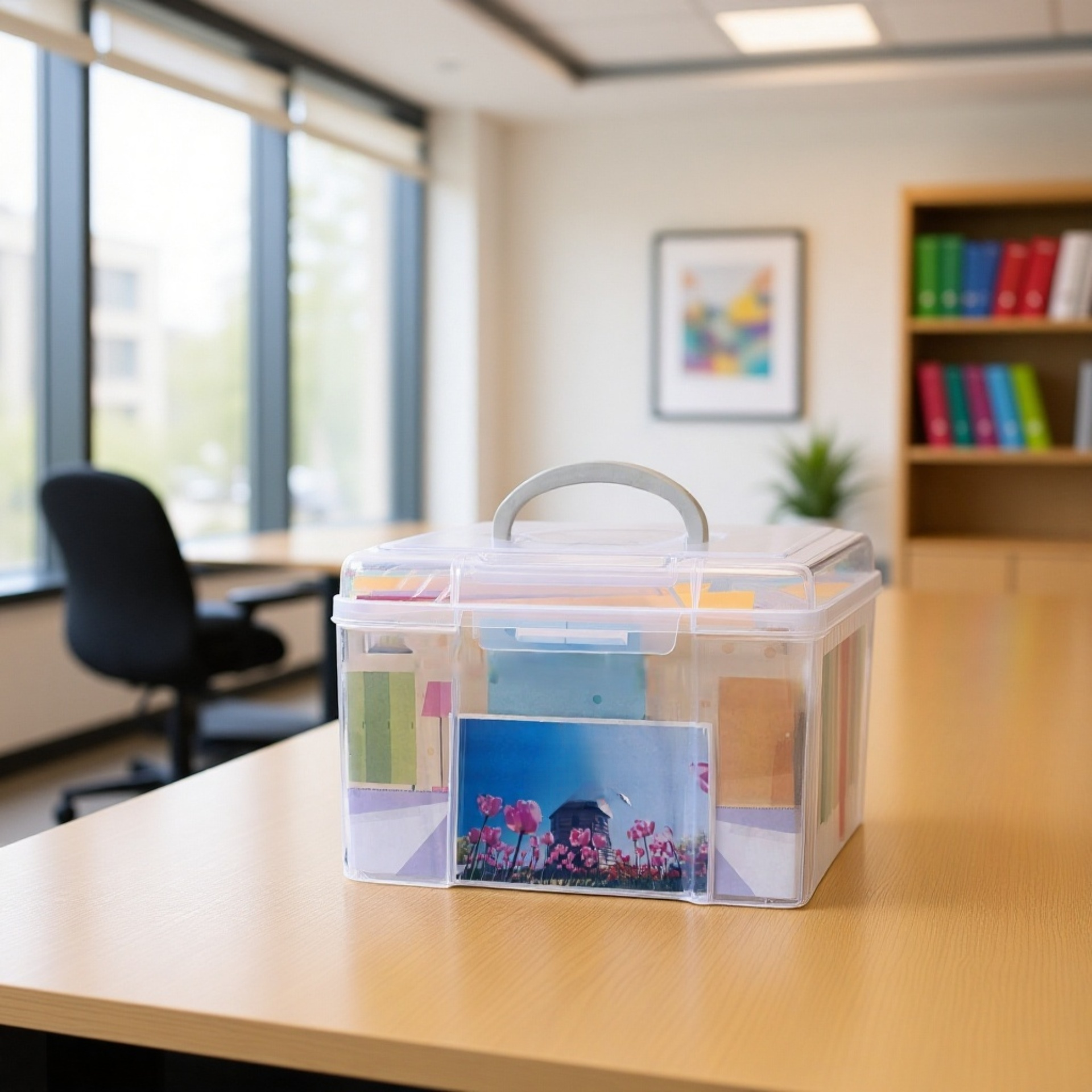 صندوق تخزين بلاستيكي شفاف