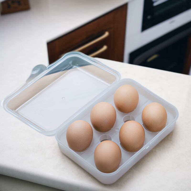 กล่องใส่ไข่พลาสติกสำหรับใช้ในบ้าน กล่องกันตกแตก ถาดไข่พกพาเหมาะสำหรับแคมป์ปิ้ง