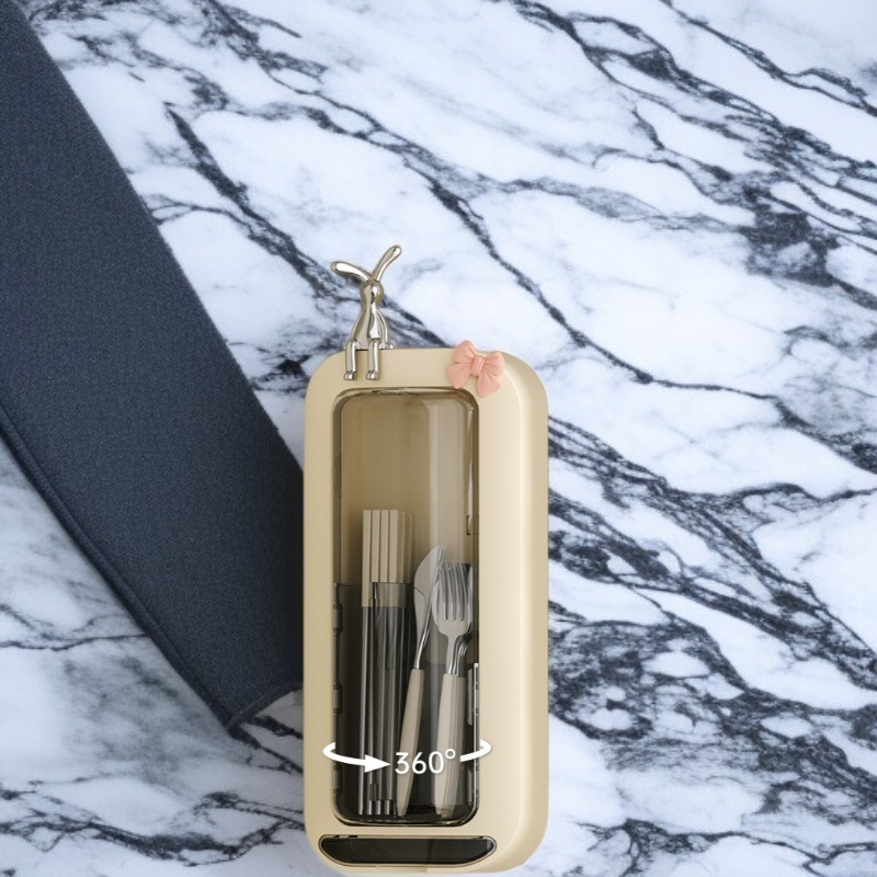 キッチンの穴あきフリー壁掛け式箸収納筒