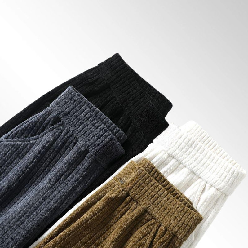 셰닐 하이웨이스트 패션 스트레이트 레그 와이드 레그 팬츠