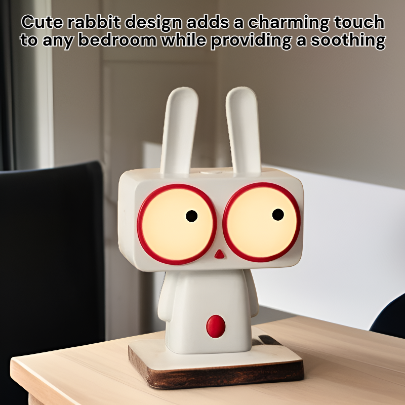 Adorable Rabbit Bedside Mood Light Timer Rechargeable Night Lamp Ornament