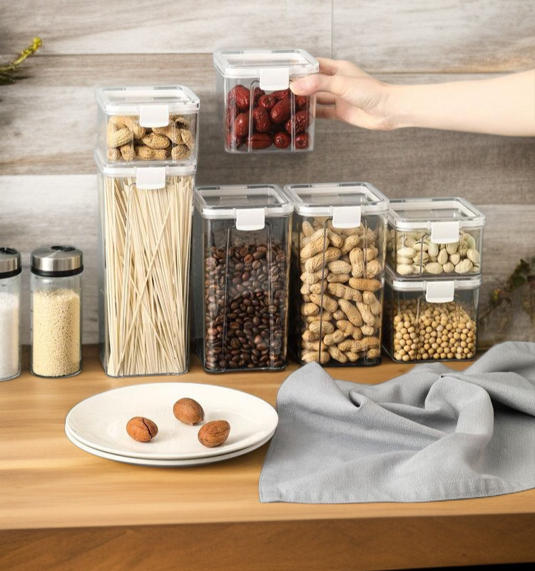 사각형 투명 식품 신선도 유지 수납 탱크 전체 이미지