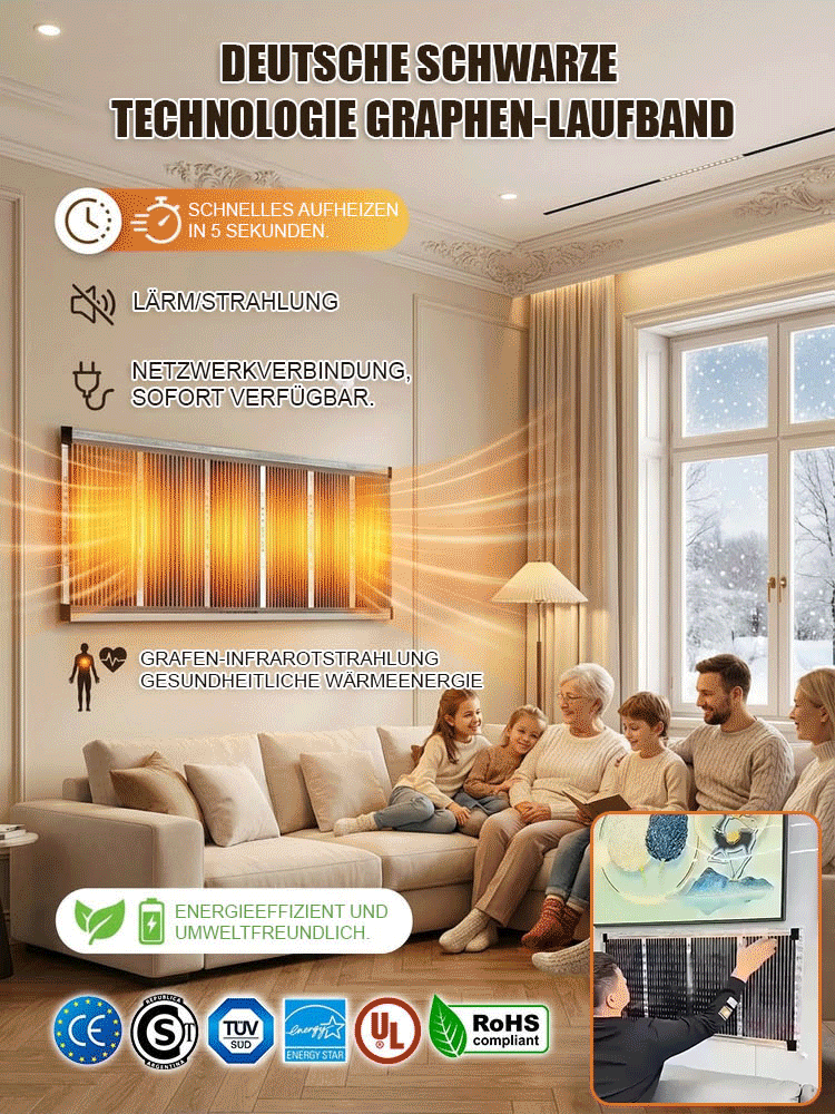 【5 Sekunden Schnellheizung】Deutsche Hightech-Graphen-Wandheizung