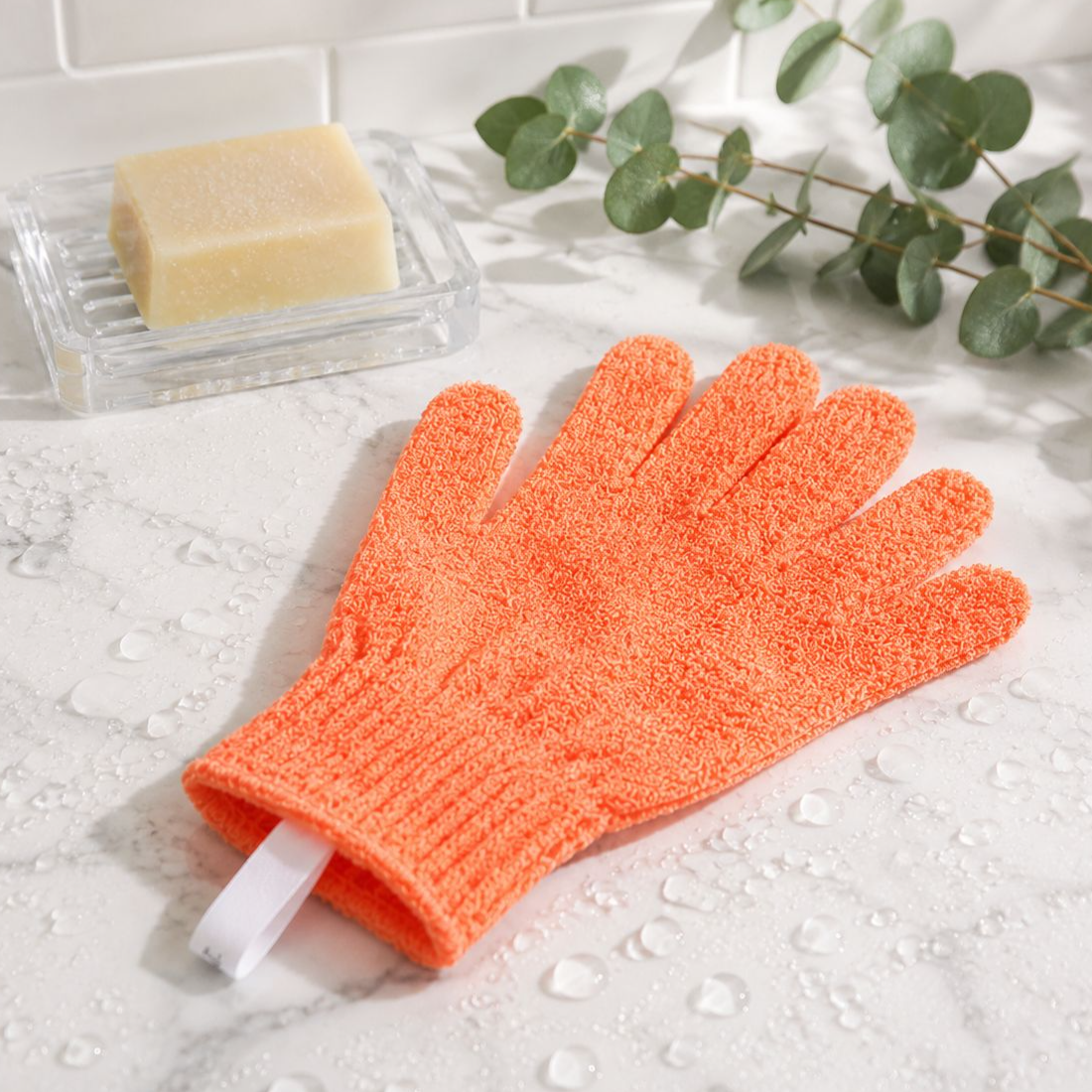 Guante de baño para limpieza profunda y control de aceite