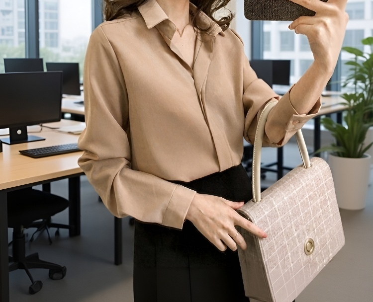 오피스룩에 어울리는 여성 쉬폰 셔츠