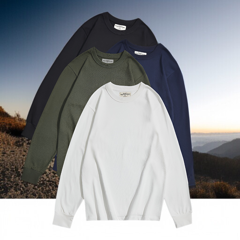 秋冬新作 280gヘビーウェイト無地長袖Tシャツ シンプルインナー