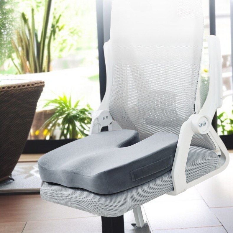 クッション - オフィスチェア、ゲーム、旅行用メモリーフォームシートクッション、シートクッションオフィス座り椅子スツール学生クッション低反発シートクッション通気性おならクッション