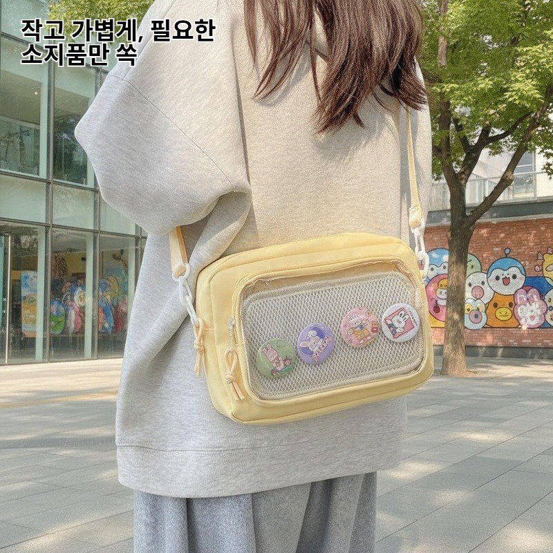 일본 소녀 투명 가방 숄더 겸 크로스백 여성 캐주얼 폰 가방