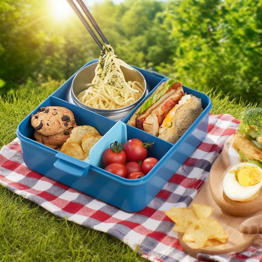 School and office lunch box with stainless steel insert