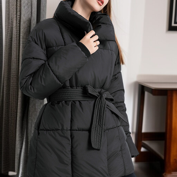 여성 하프 패딩 아우터 허리 여리여리 도톰 패딩 박시 패딩