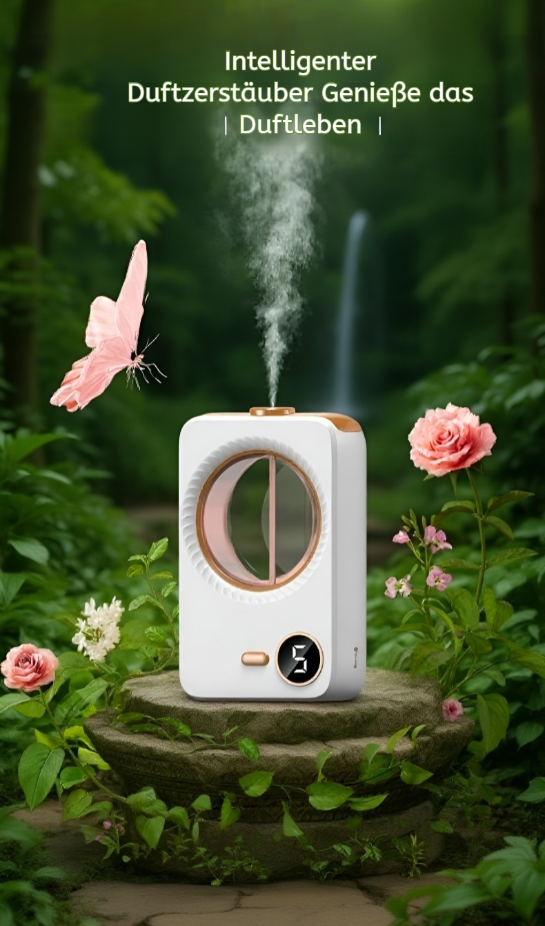 Automatischer Duftspender für langanhaltenden Raumduft im Wohnzimmer