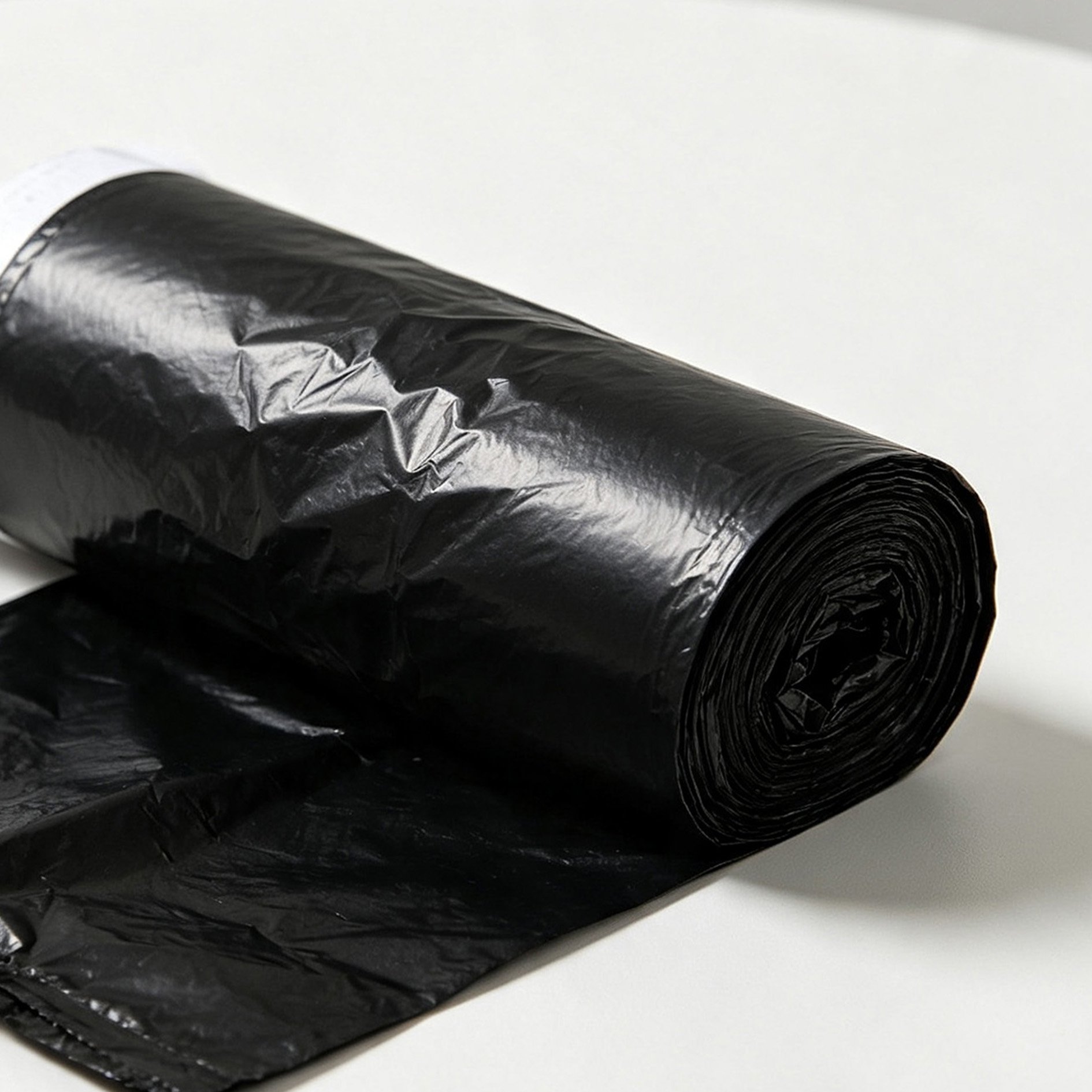 Black garbage bags with break points