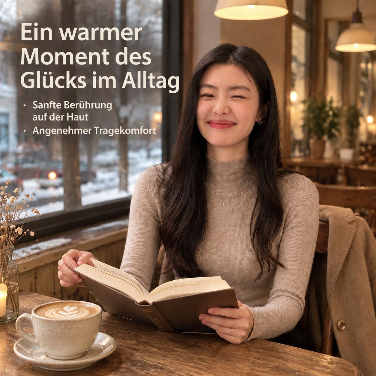 Damen Pullover mit Stehkragen und langen Ärmeln