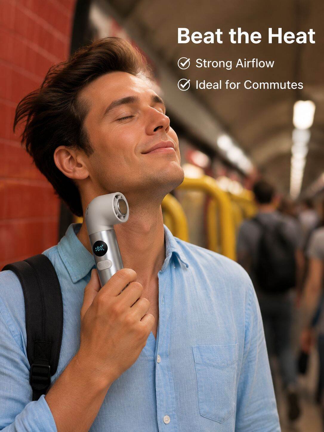 Portable Superconductor Cooling Handheld Fan USB Digital Display Ultra-fast Outdoor Fan