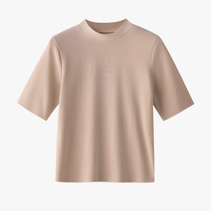 【柔らかくて優しい】2026春夏新作 五分袖スタンドカラー テンセルTシャツ 薄手ゆったり 半袖 快適 軽量 着痩せ レディース トップス プラスサイズあり