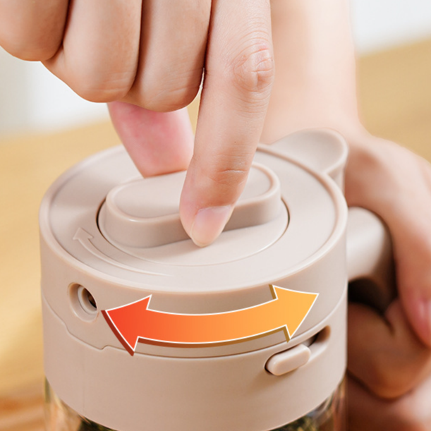 English: 2-in-1 Separable Spice Jar with Spoon for Kitchen Use